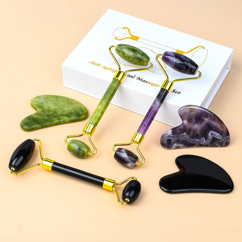 Set Rodillo de Jade + Gua Sha Facial